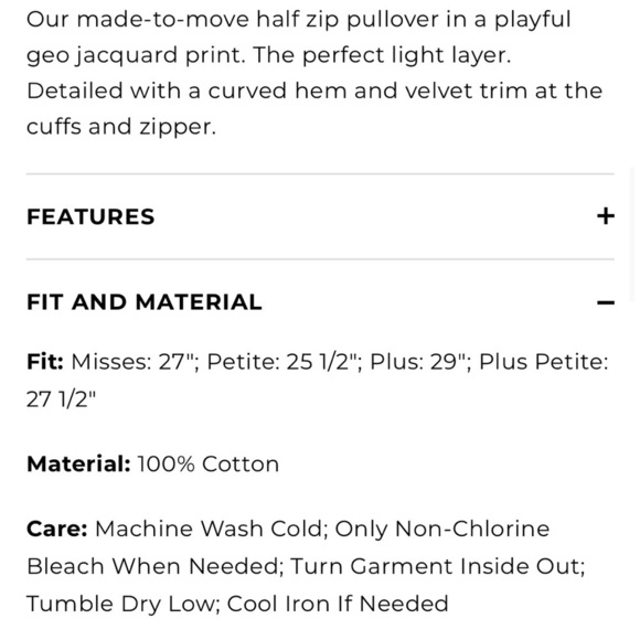 T BY Talbots RAGLAN HALF ZIP PULLOVER - GEO JACQUARD Size Medium - Picture 2 of 11